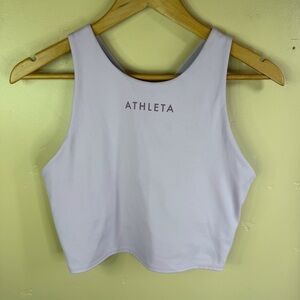 ATHLETA XL Conscious Crop Train Logo Signature Cropped Tank Light Pink‎ Active